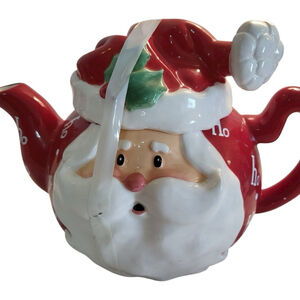 Vintage Santa Claus Ho Ho Ho Holiday Teapot One Size Red White NEW